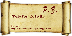 Pfeiffer Zulejka névjegykártya